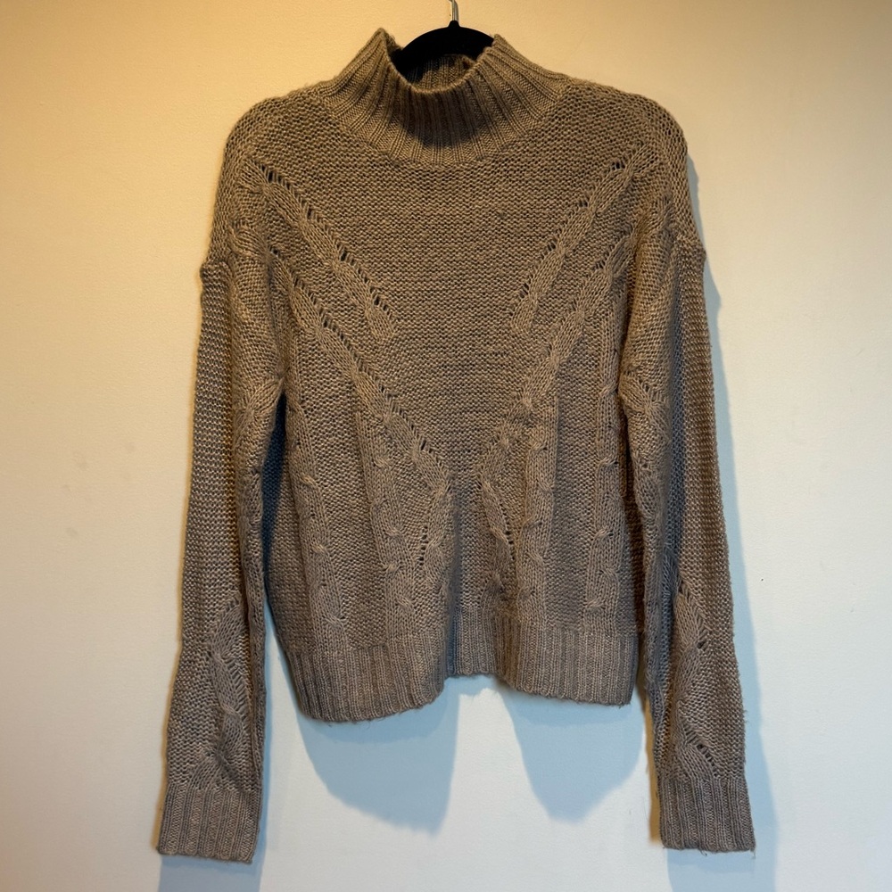 La Hearts Taupe Turtleneck Sweater